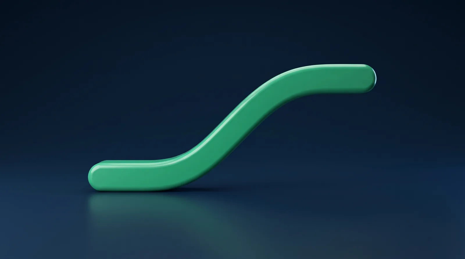 The Tideline rising-tide mark as a green 3D object on a deep navy background
